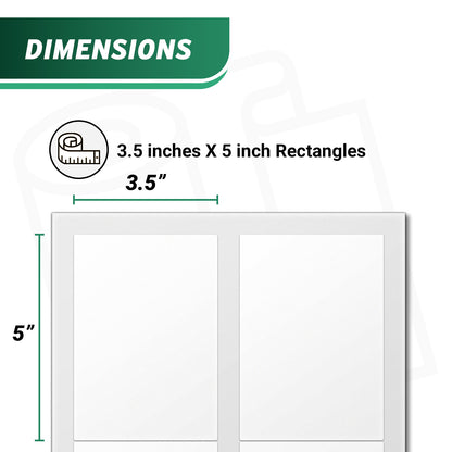 3.5 x 5in Blank Labels: White Laser & Inkjet Printable (4 Labels/Sheet, 150 Sheets)