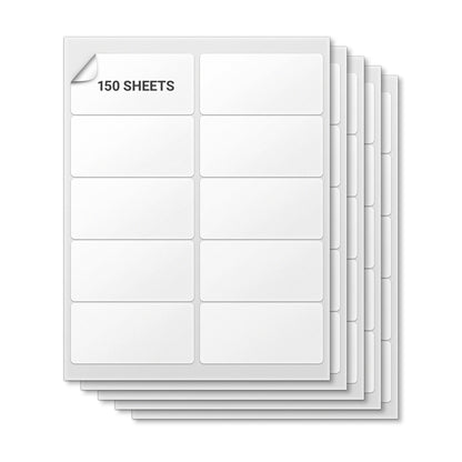 4 x 2in Blank Rectangle Labels: White 1500 Total