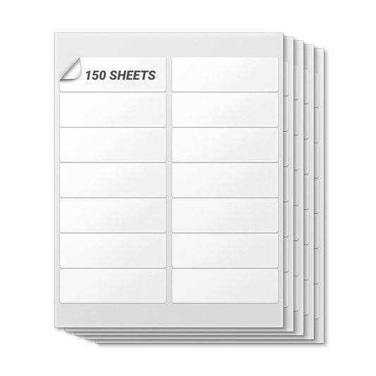 4 x 1.33in Blank Rectangle Labels: Laser and Inkjet Printer Compatible (2100 Total)