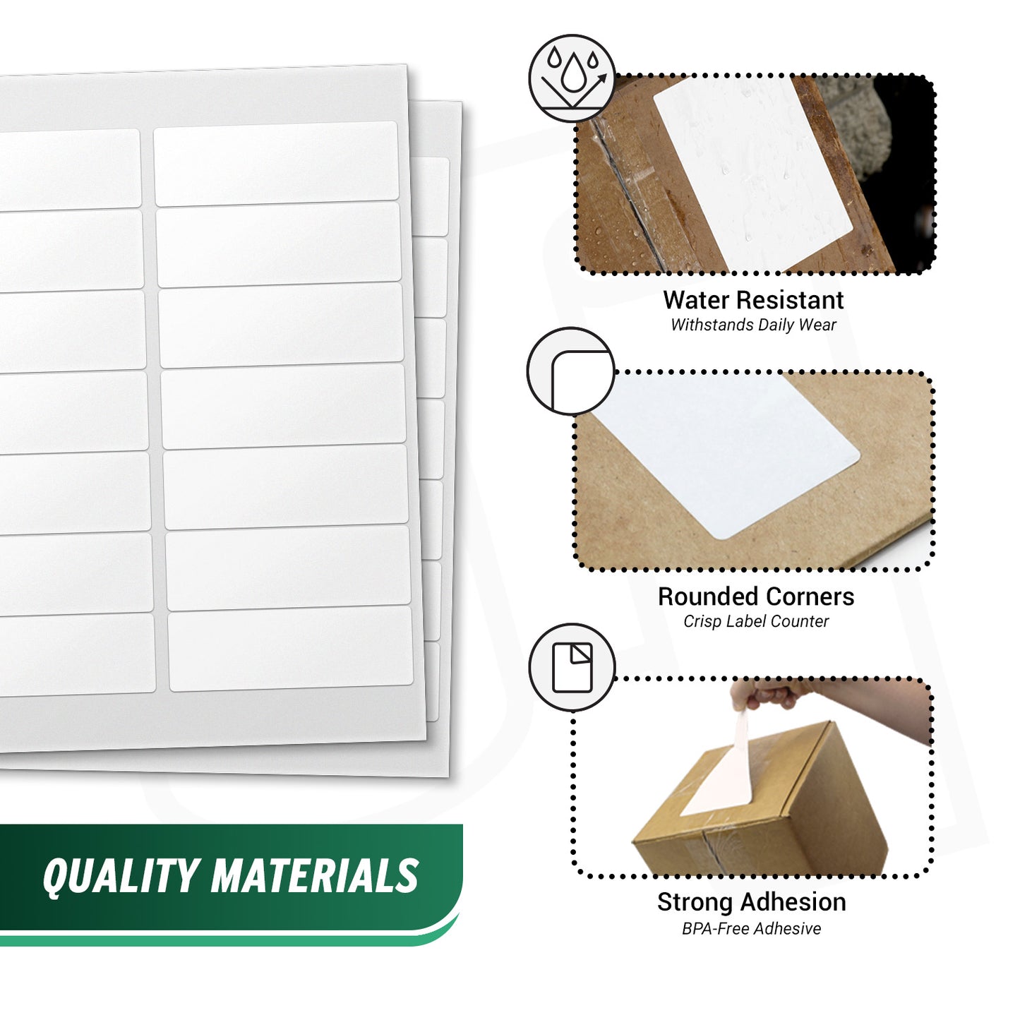 4 x 1.33in Blank Rectangle Labels: Laser and Inkjet Printer Compatible (2100 Total)