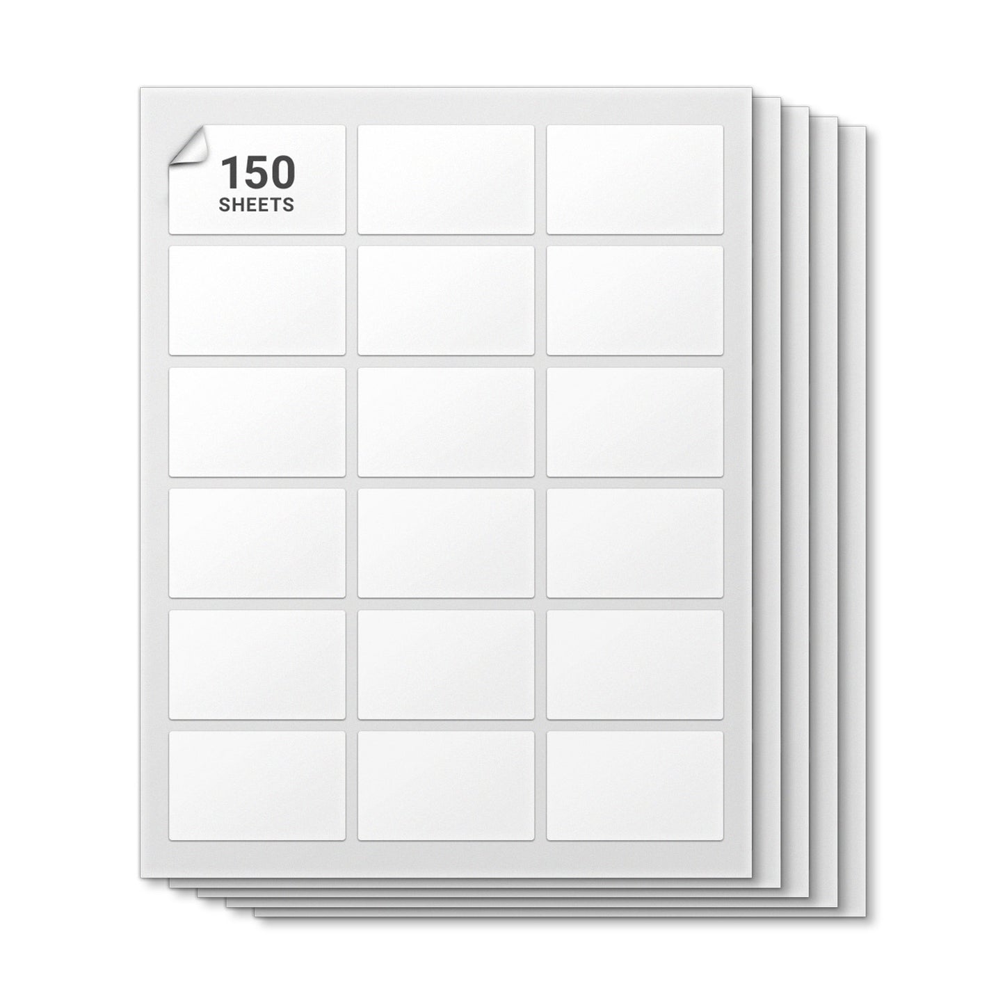 2-1/2 x 1-9/16in Blank Labels: Laser & Inkjet Printable White (150 Sheets, 18 Label/Sheet)