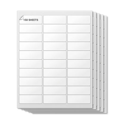 2-5/8 x 1in Blank Labels: Laser & Inkjet Printable White (150 Sheets, 30 Label/Sheet)