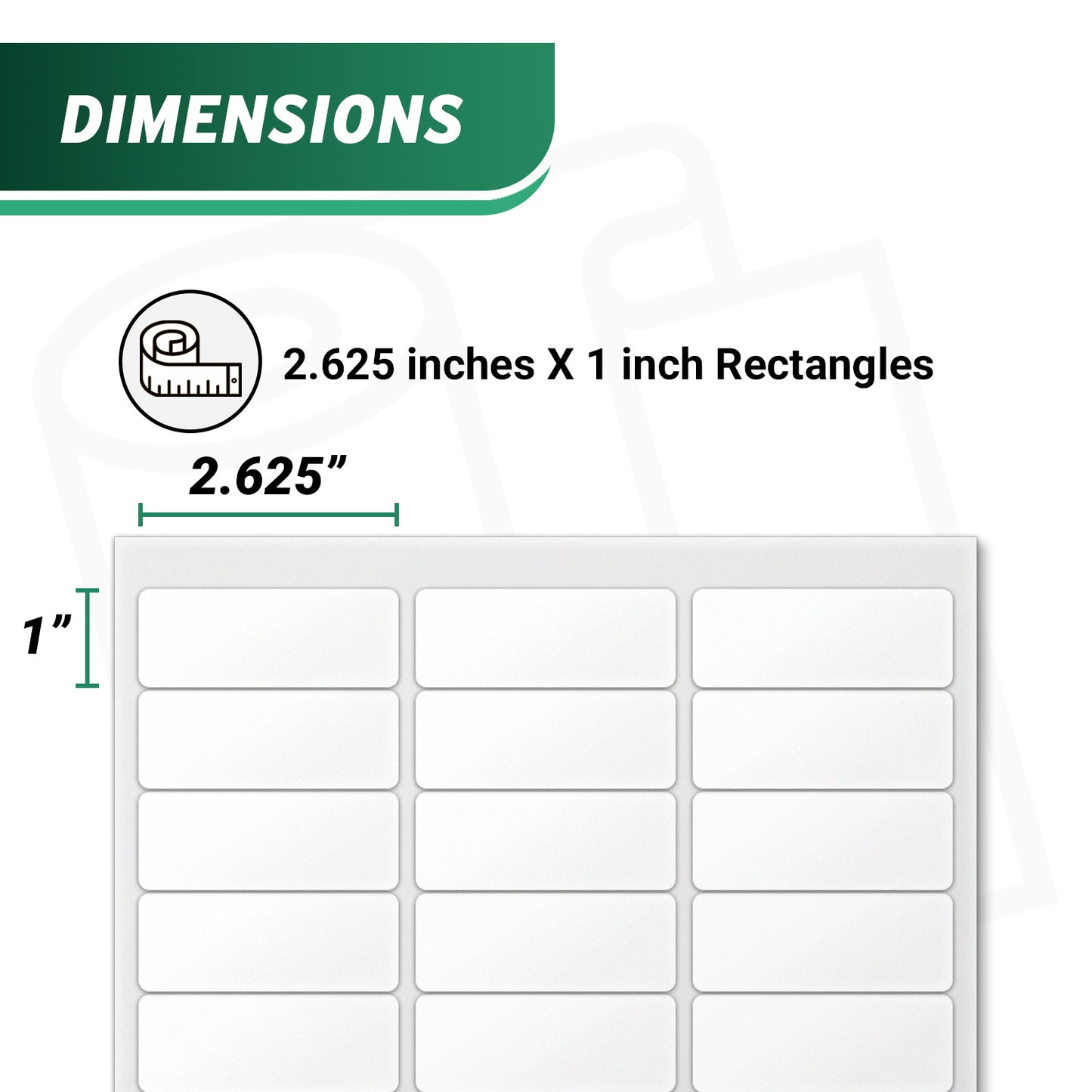 2-5/8 x 1in Blank Labels: Laser & Inkjet Printable White (150 Sheets, 30 Label/Sheet)