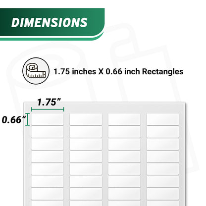 1.75 x 0.66in Blank Labels: Laser & Inkjet Printable White Stickers (9000 Total)