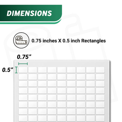 0.75 x 0.5in Blank Labels: Laser & Inkjet Printable White Stickers (21600 Total)