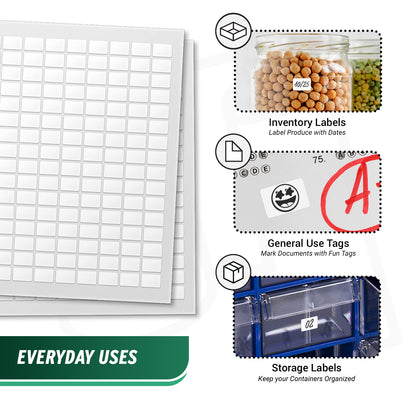0.75 x 0.5in Blank Labels: Laser & Inkjet Printable White Stickers (21600 Total)