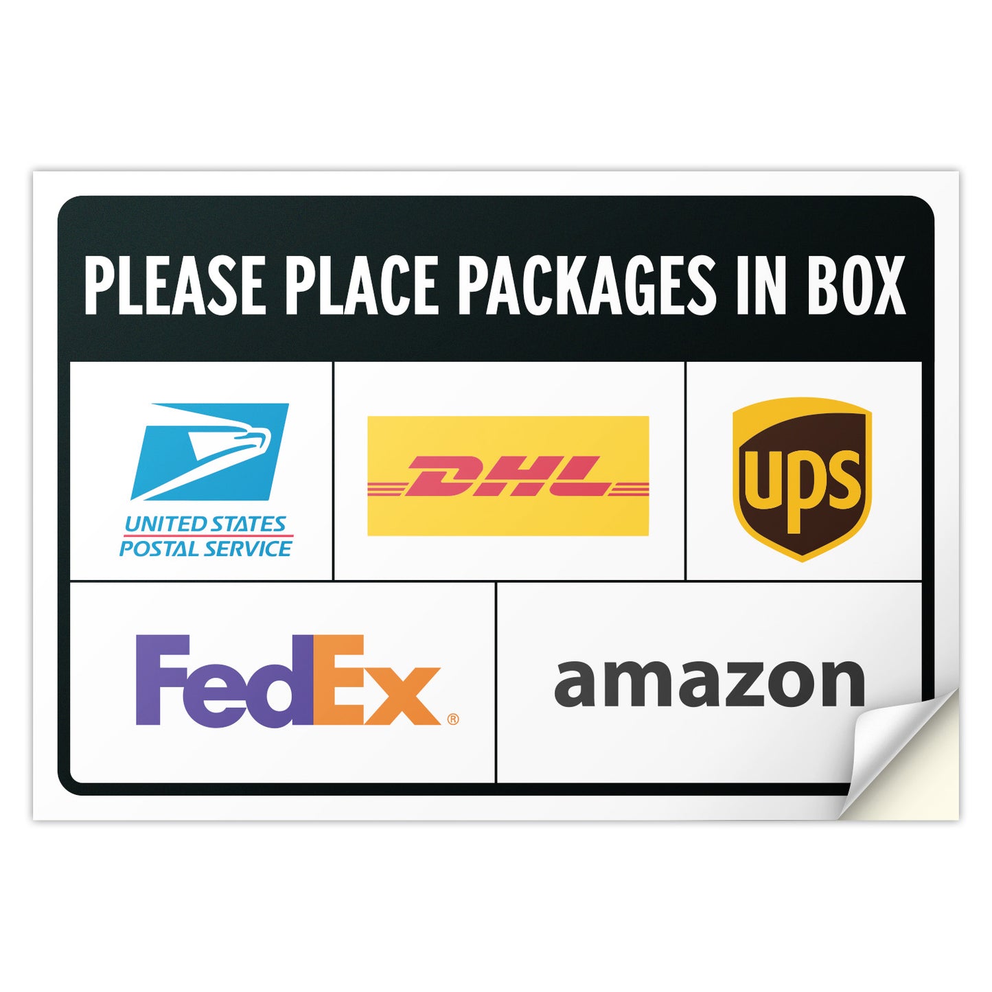 10 x 7in Delivery Sign: Please Place Packages in Box