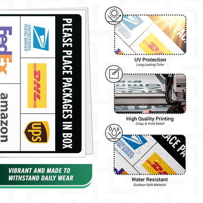 10 x 7in Delivery Sign: Please Place Packages in Box