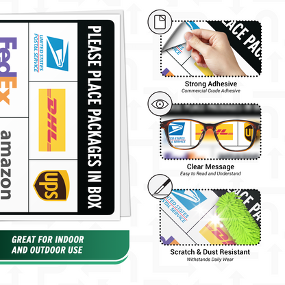 10 x 7in Delivery Sign: Please Place Packages in Box
