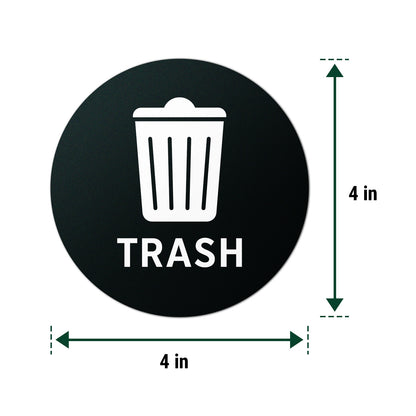 4in Waste Bin Label: Trash & Recycle Vinyl Decal (Mix Stickers)