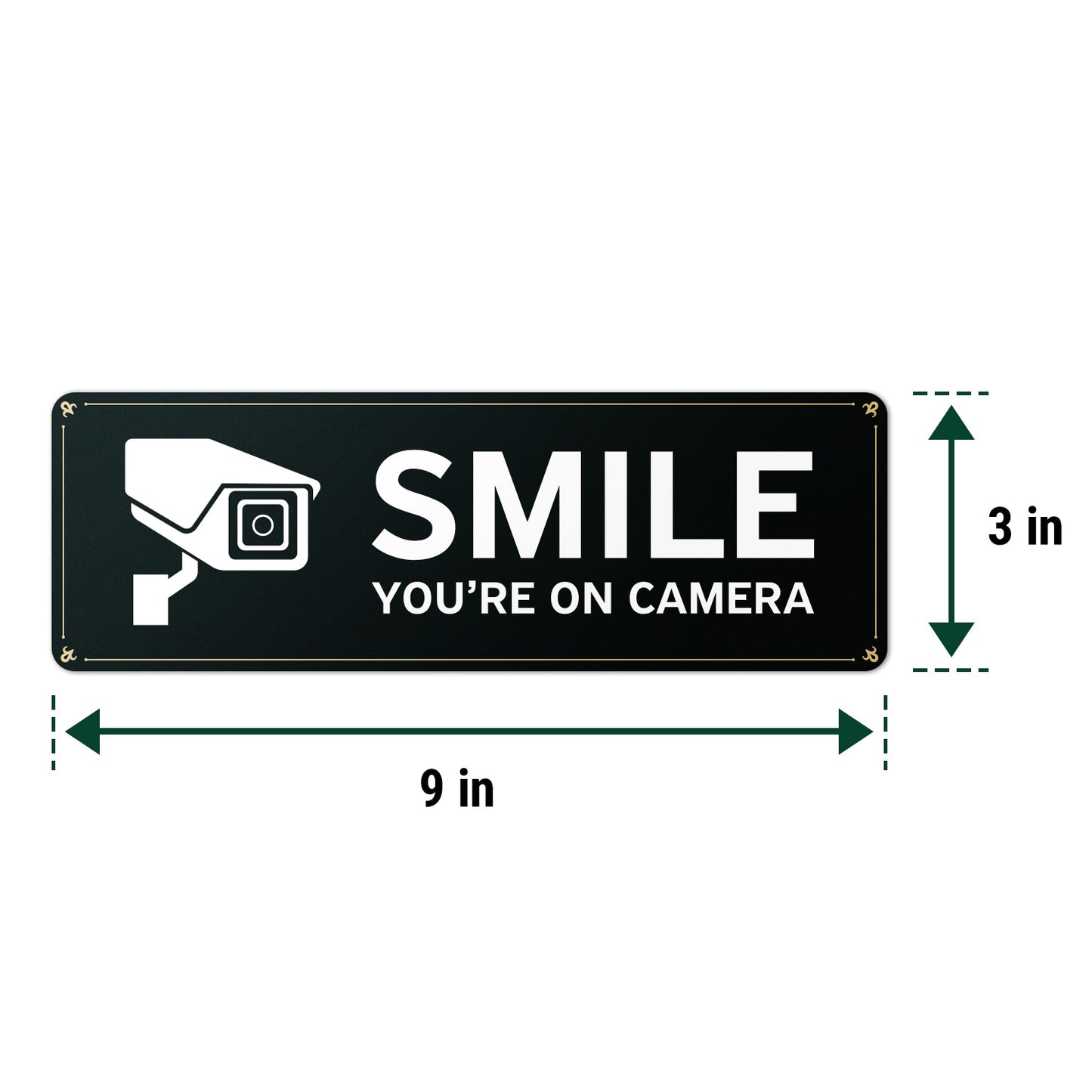 9 x 3in Security Sticker: Smile You're On Camera