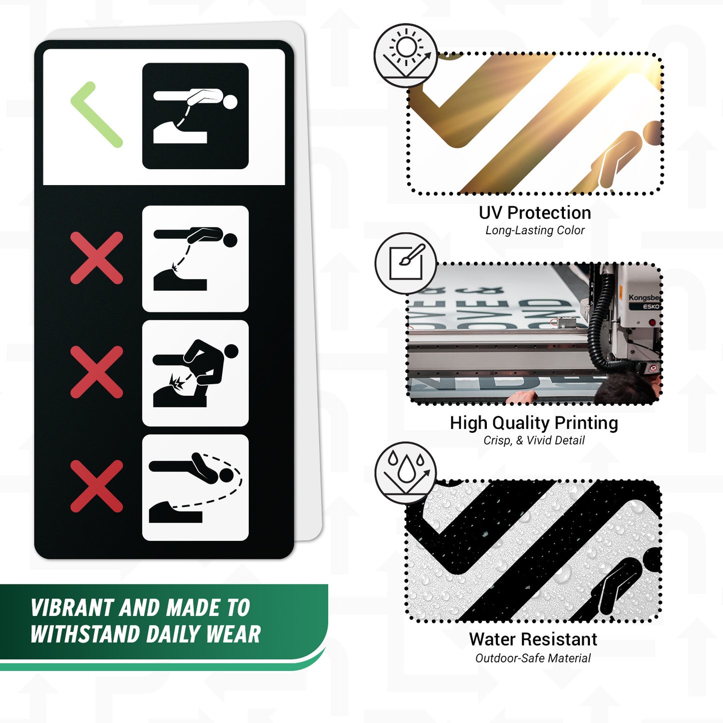 8 x 4in Restroom Decal: Correct Urinal Usage Sticker
