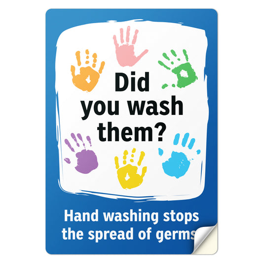 3.5 x 5in Bathroom Sign: Did You Wash Them? Sticker