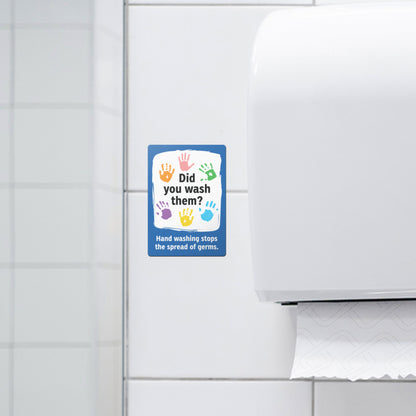 3.5 x 5in Bathroom Sign: Did You Wash Them? Sticker