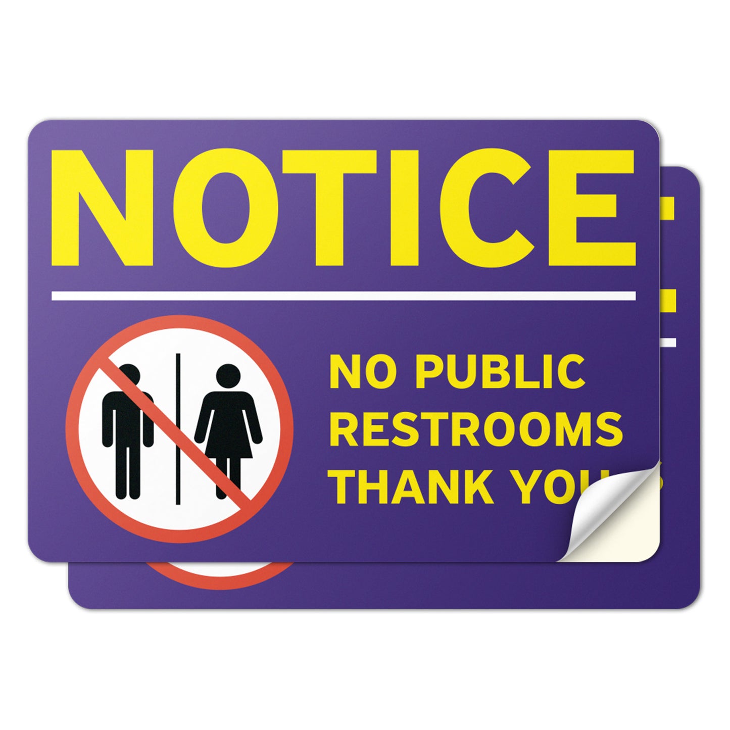 10 x 7in Public Sign: No Public Restrooms Notice Sticker