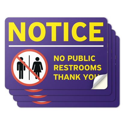 10 x 7in Public Sign: No Public Restrooms Notice Sticker