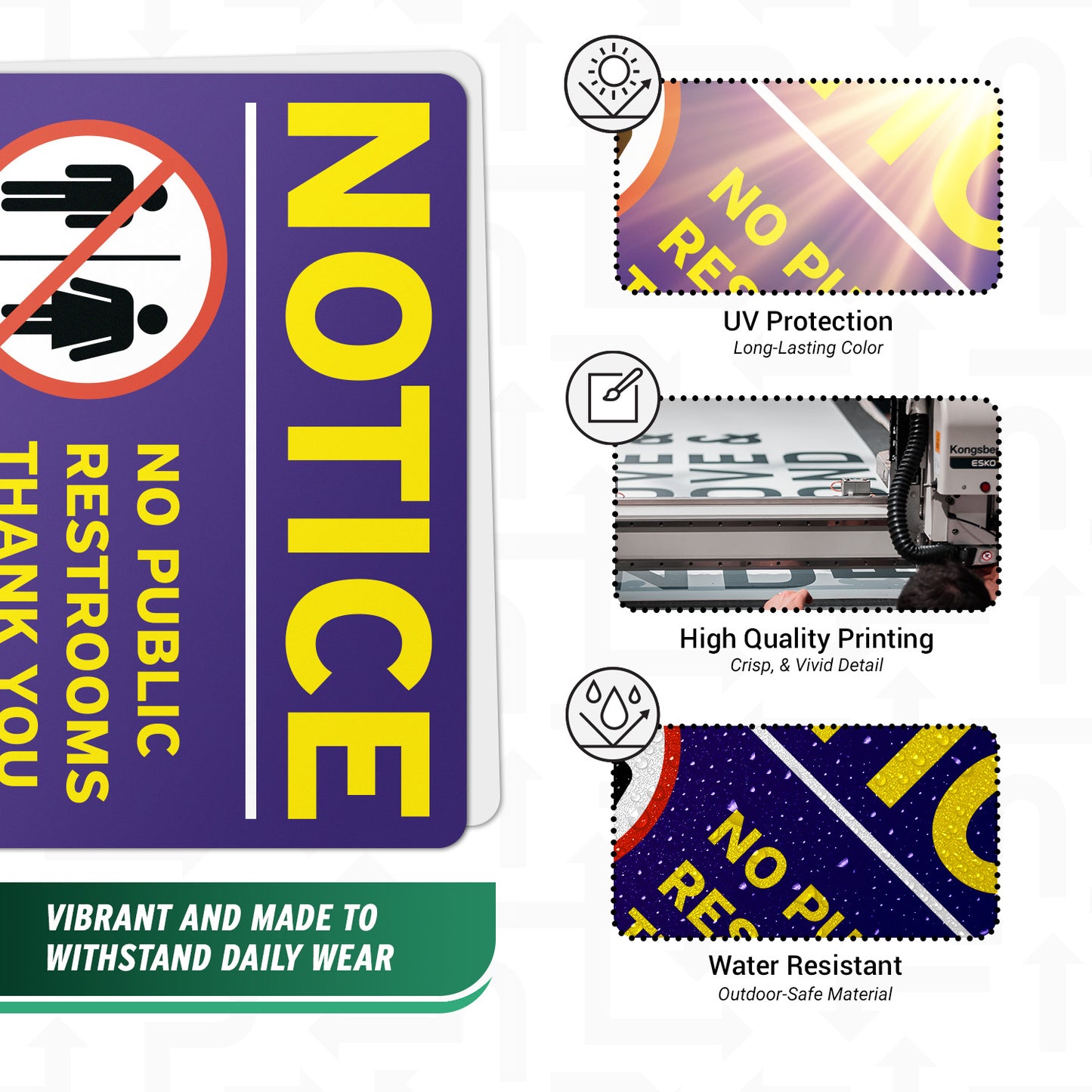 10 x 7in Public Sign: No Public Restrooms Notice Sticker