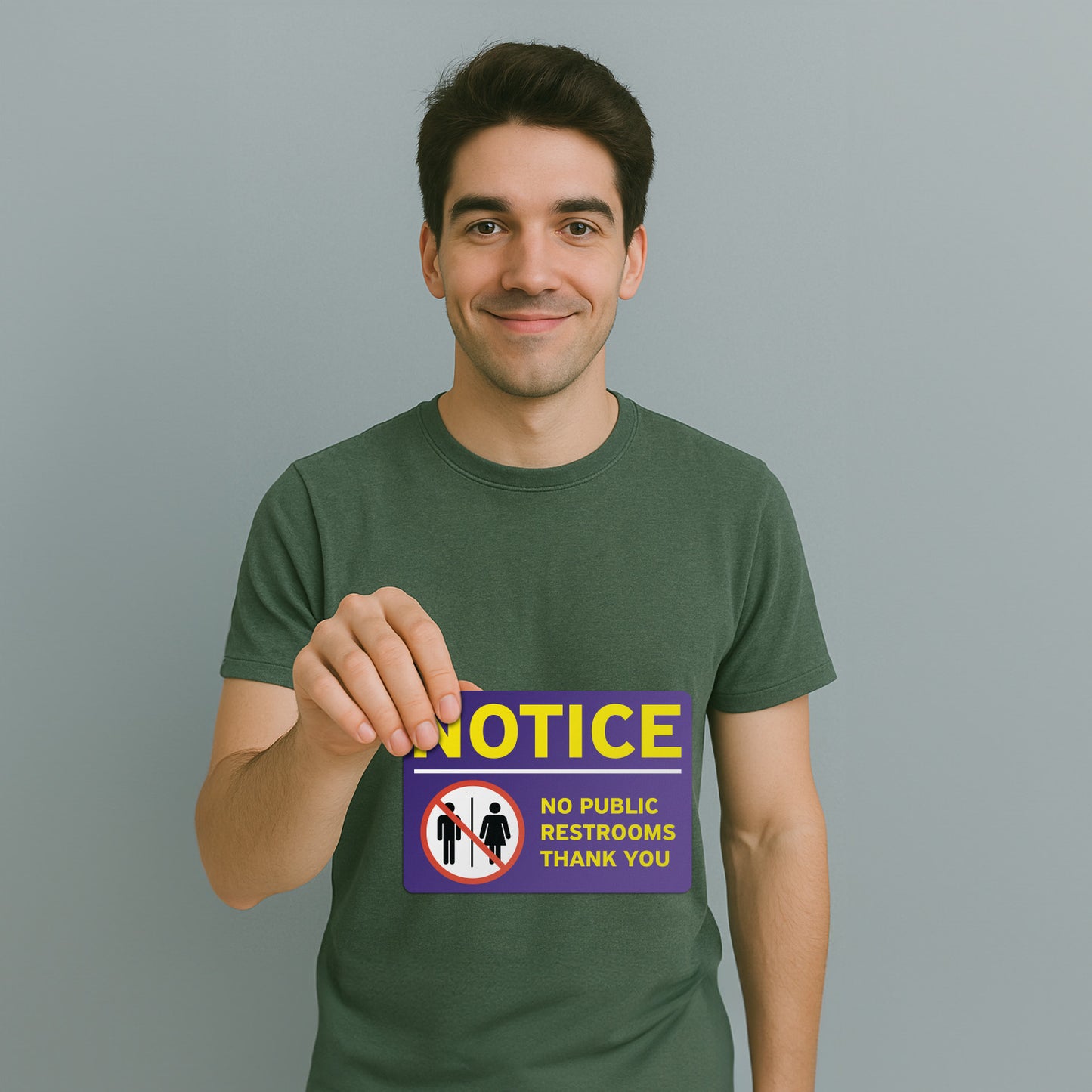 10 x 7in Public Sign: No Public Restrooms Notice Sticker