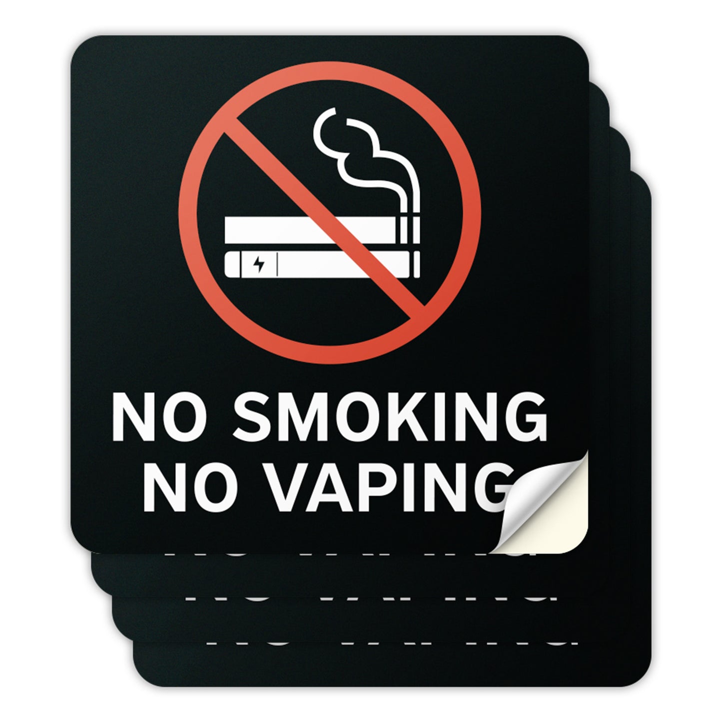 6 x 6in No Smoking, No Vaping Sticker: Smoke-Free Spaces Decal