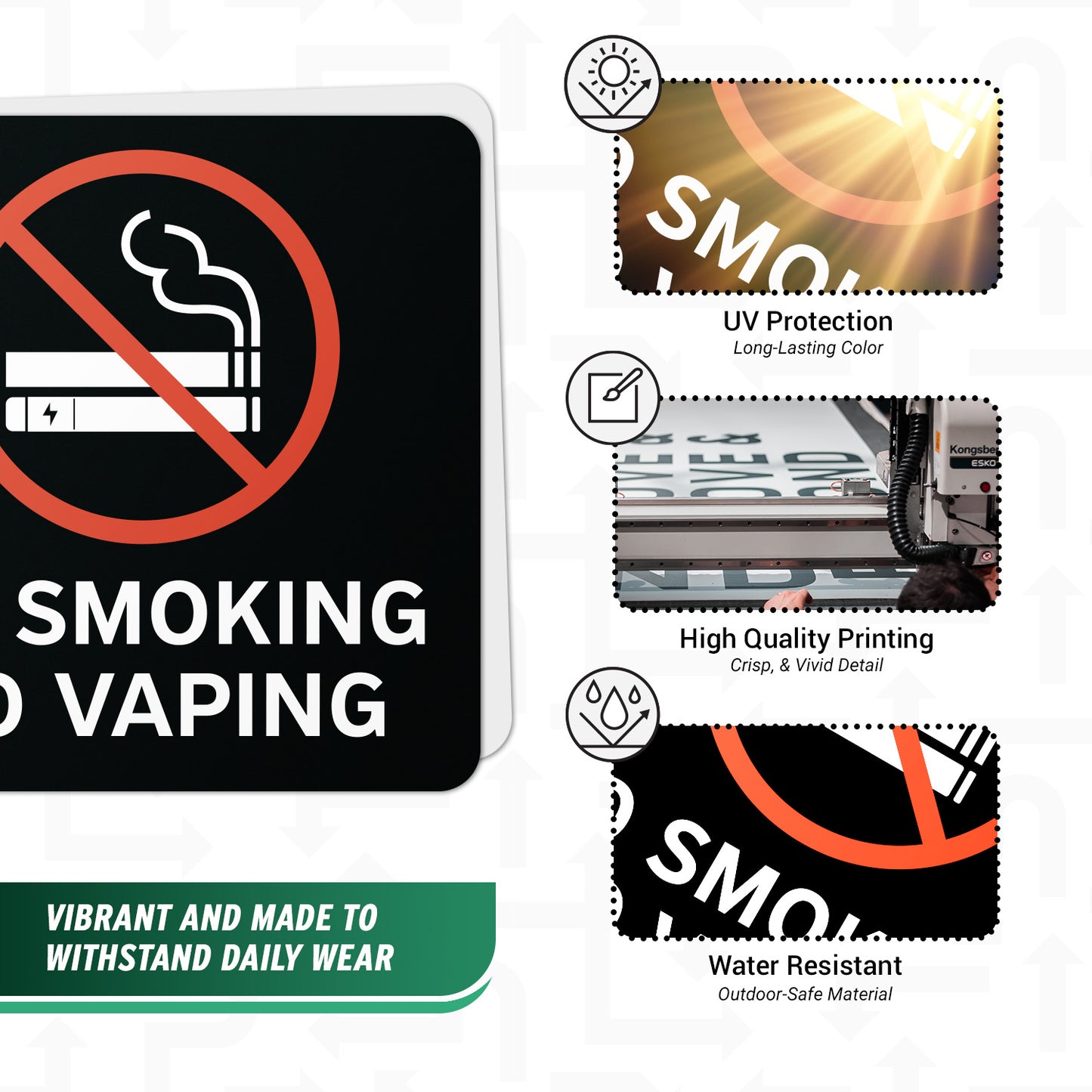 6 x 6in No Smoking, No Vaping Sticker: Smoke-Free Spaces Decal