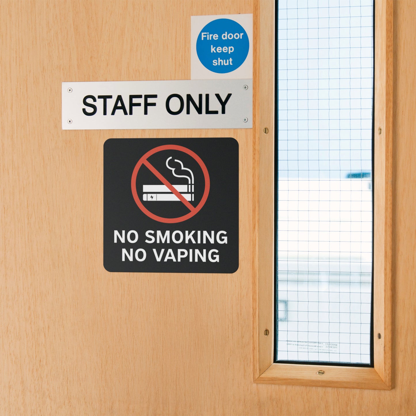 6 x 6in No Smoking, No Vaping Sticker: Smoke-Free Spaces Decal