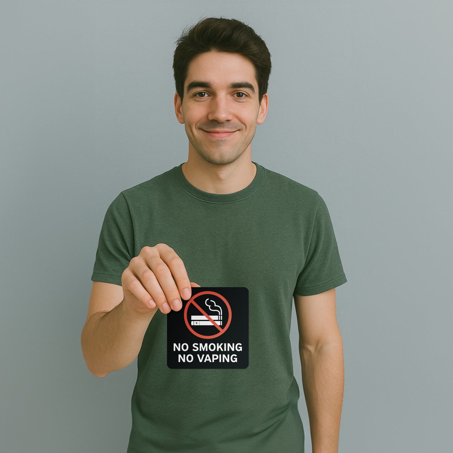 6 x 6in No Smoking, No Vaping Sticker: Smoke-Free Spaces Decal