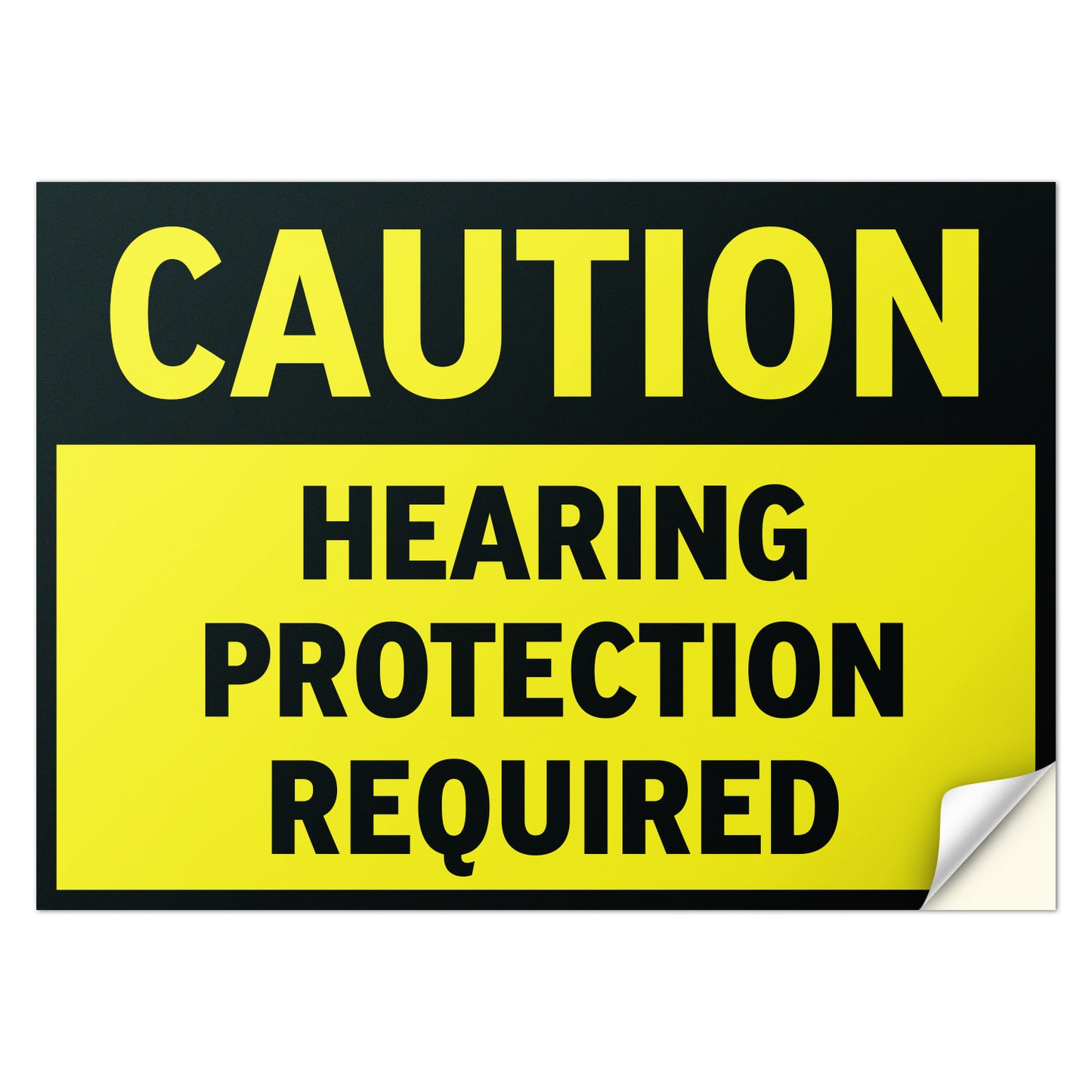 14 x 10in Caution Sign: Hearing Protection Required Decal