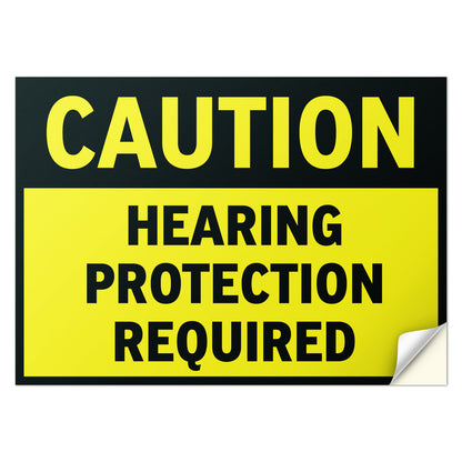 14 x 10in Caution Sign: Hearing Protection Required Decal