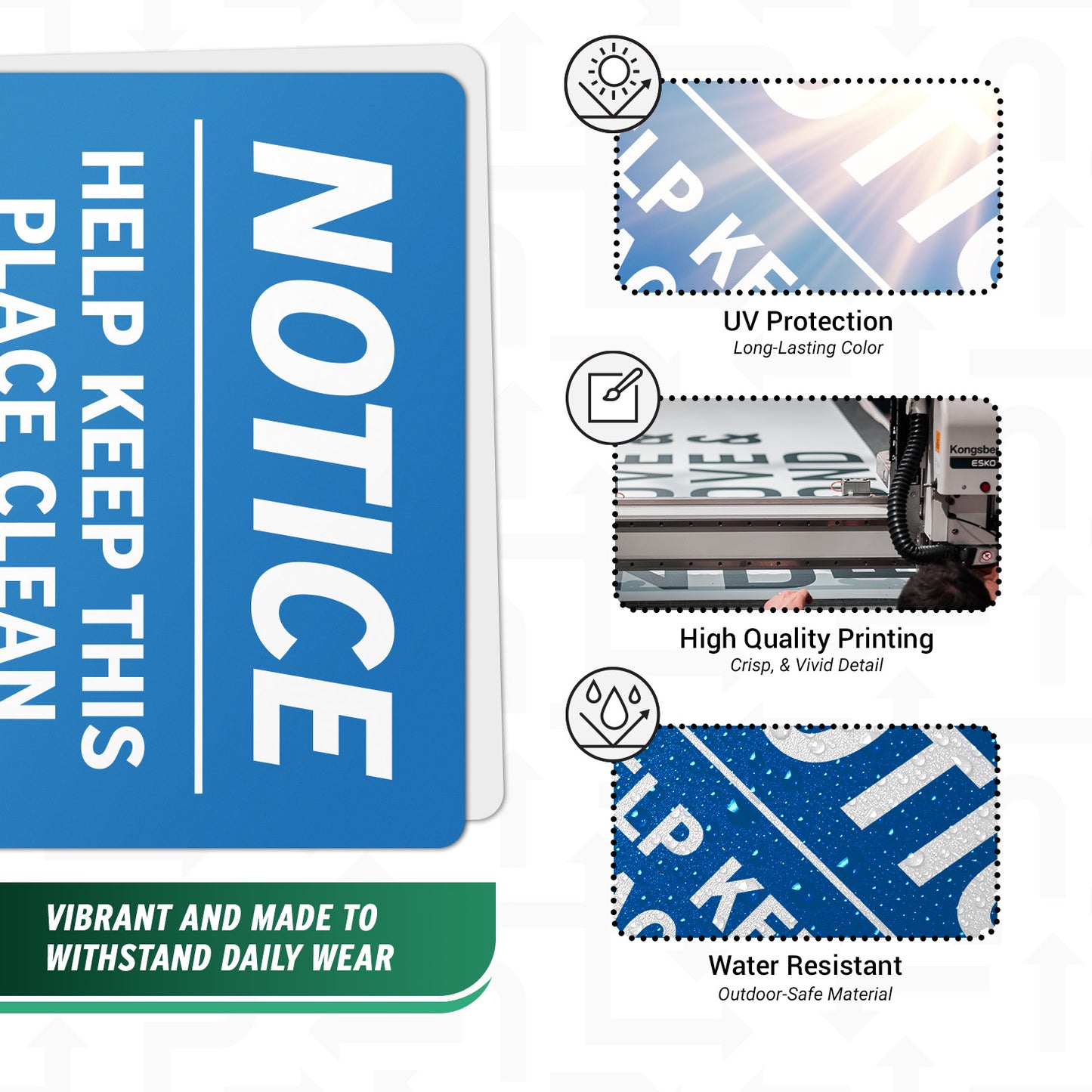 7 x 5in Notice Label: Help Keep This Place Clean Sticker