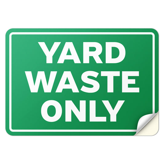 10 x 7in Bin Label: Yard Waste Only Compost Vinyl Sticker