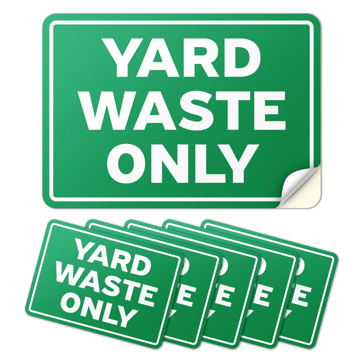 10 x 7in Bin Label: Yard Waste Only Compost Vinyl Sticker