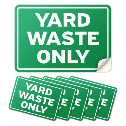 10 x 7in Bin Label: Yard Waste Only Compost Vinyl Sticker