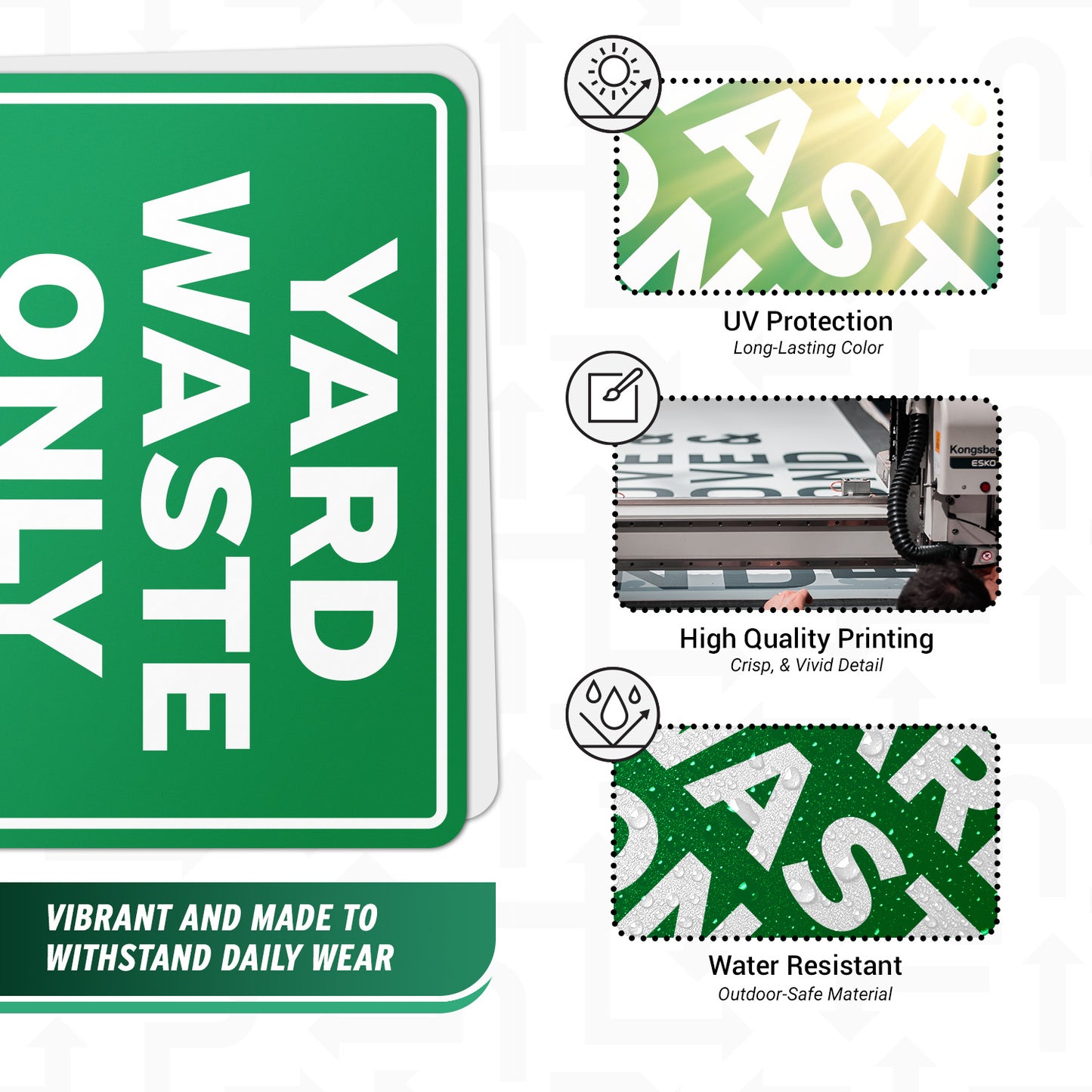 10 x 7in Bin Label: Yard Waste Only Compost Vinyl Sticker