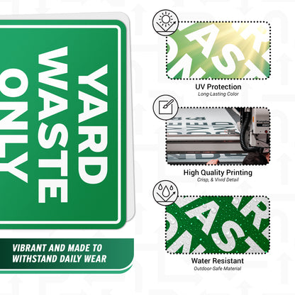 10 x 7in Bin Label: Yard Waste Only Compost Vinyl Sticker