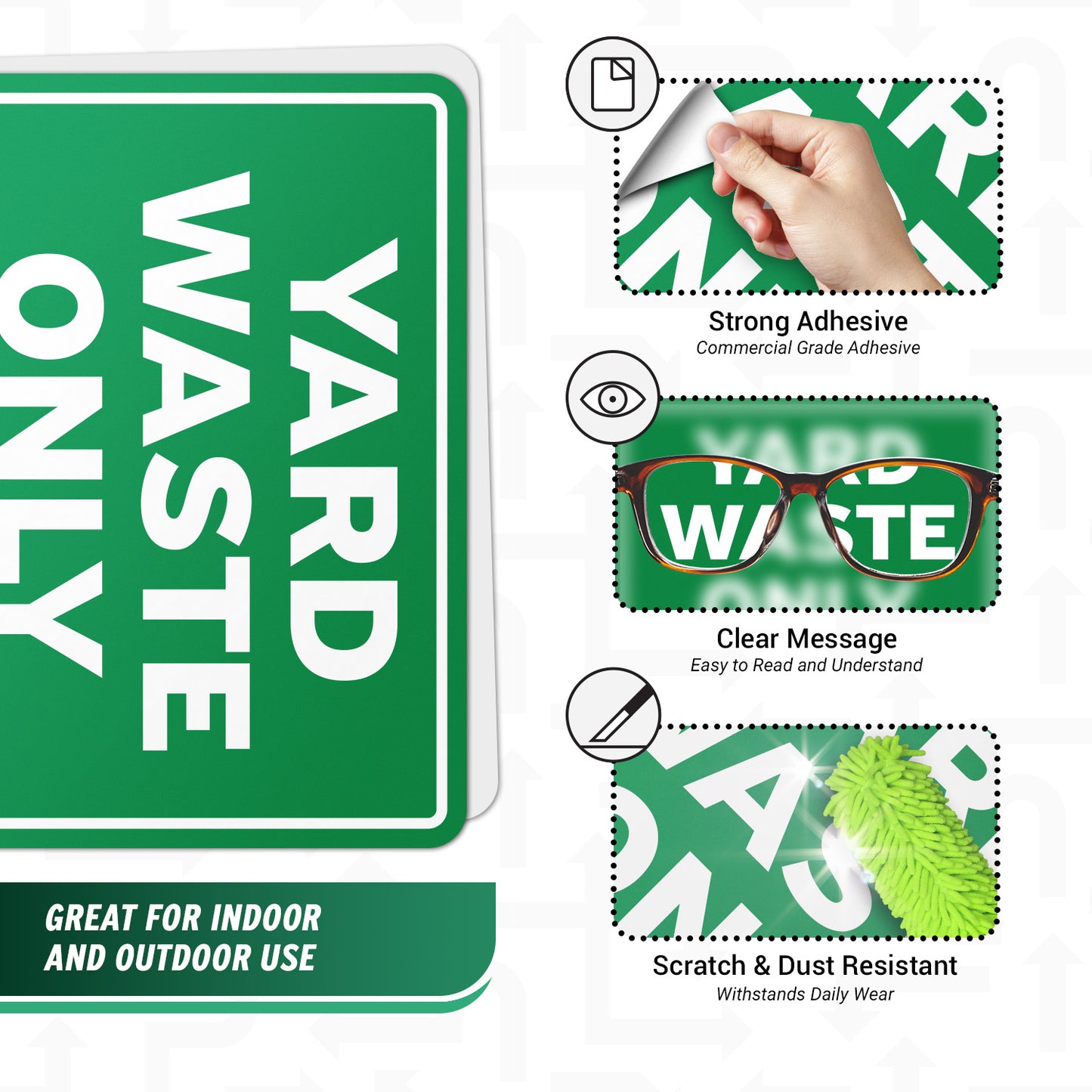 10 x 7in Bin Label: Yard Waste Only Compost Vinyl Sticker