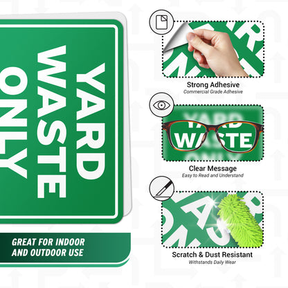 10 x 7in Bin Label: Yard Waste Only Compost Vinyl Sticker