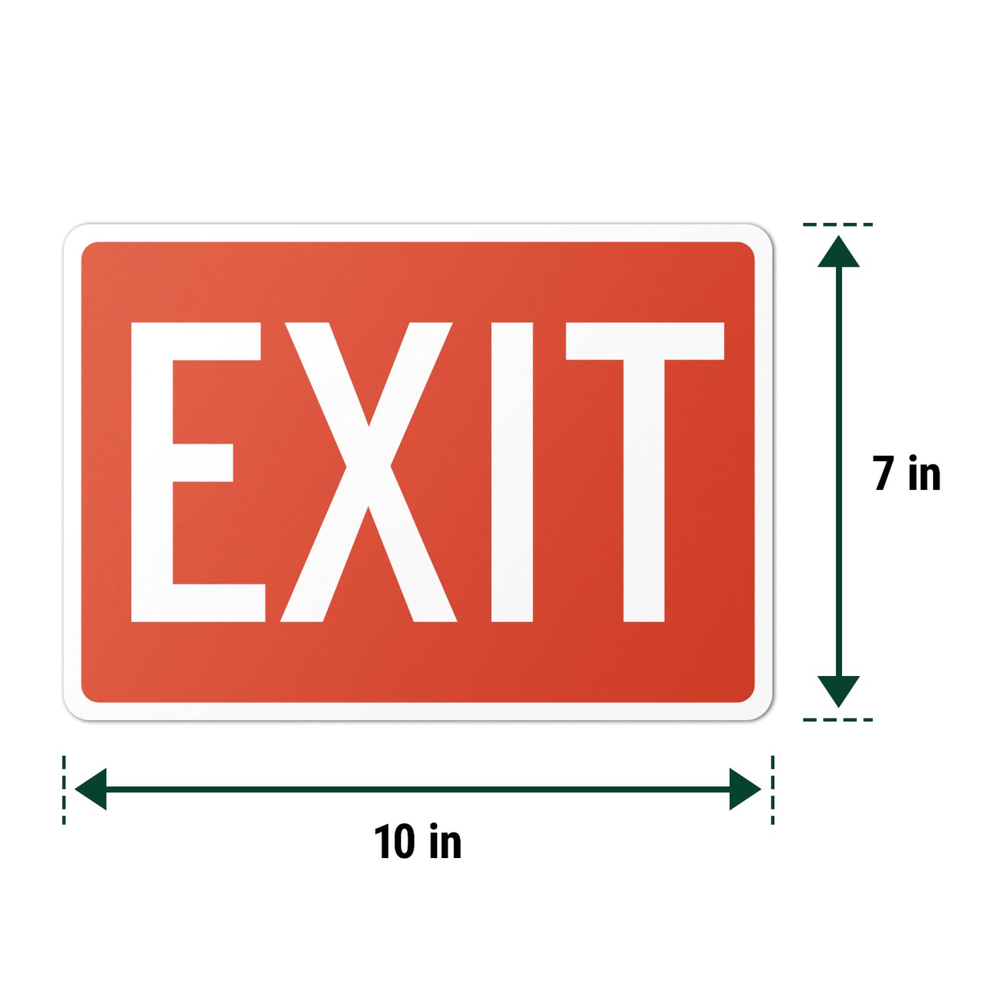 10 x 7in Exit Safety Sign: High-Visibility Red Vinyl Sticker Decal
