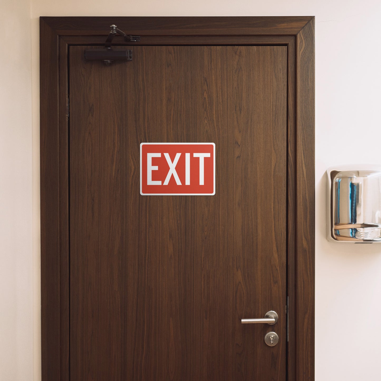 10 x 7in Exit Safety Sign: High-Visibility Red Vinyl Sticker Decal
