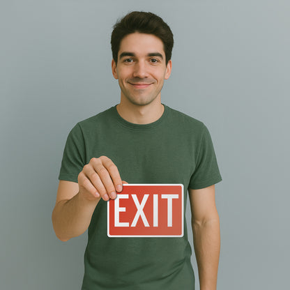10 x 7in Exit Safety Sign: High-Visibility Red Vinyl Sticker Decal
