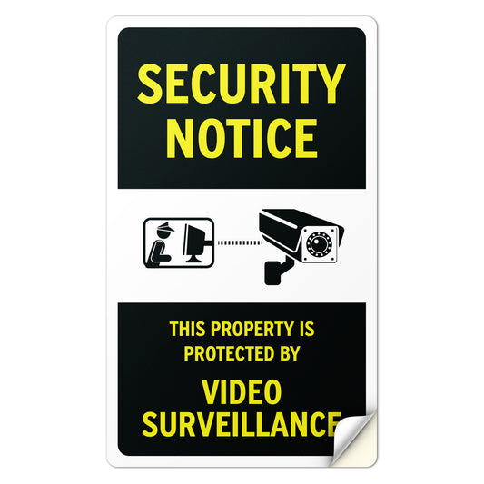 6 x 10in Security Notice Sign: Video Surveillance Sticker