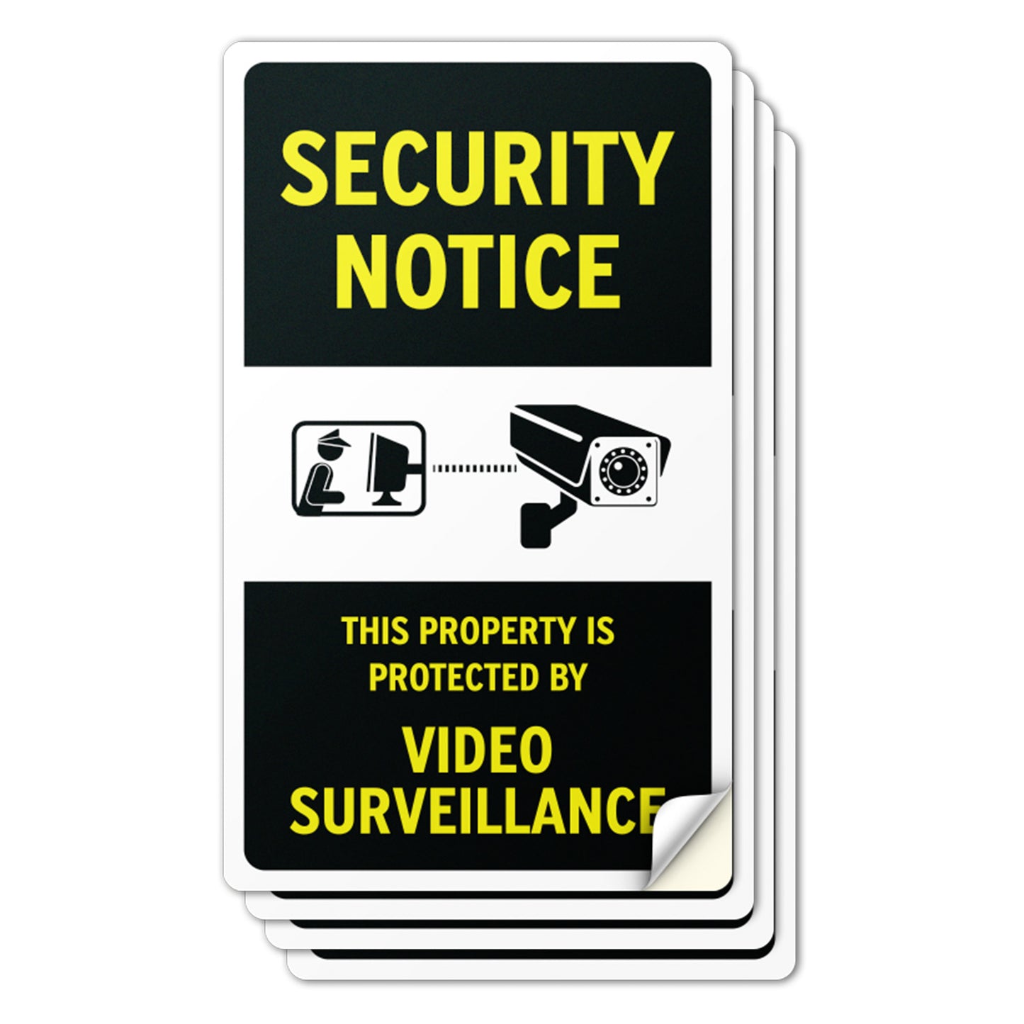 6 x 10in Security Notice Sign: Video Surveillance Sticker
