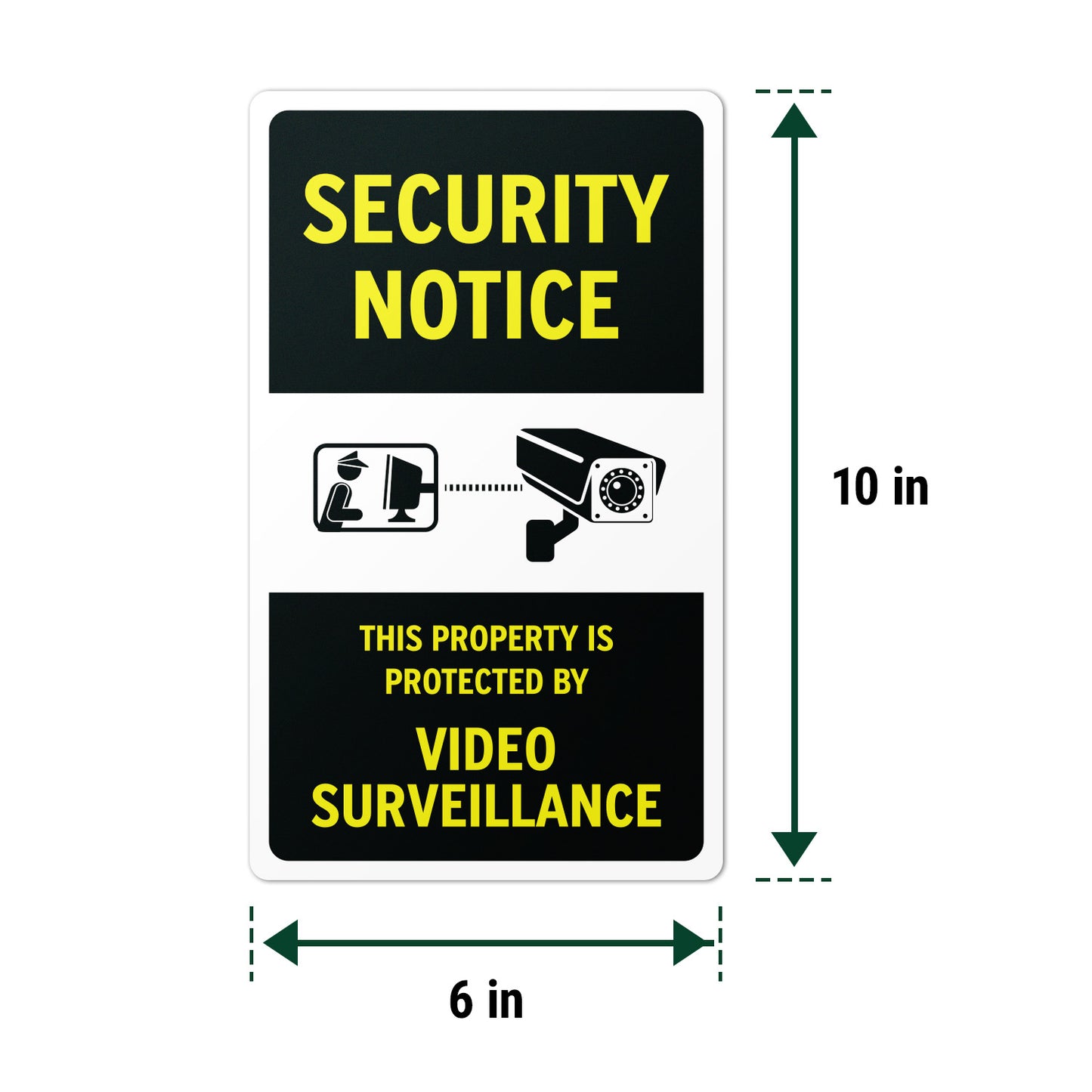 6 x 10in Security Notice Sign: Video Surveillance Sticker