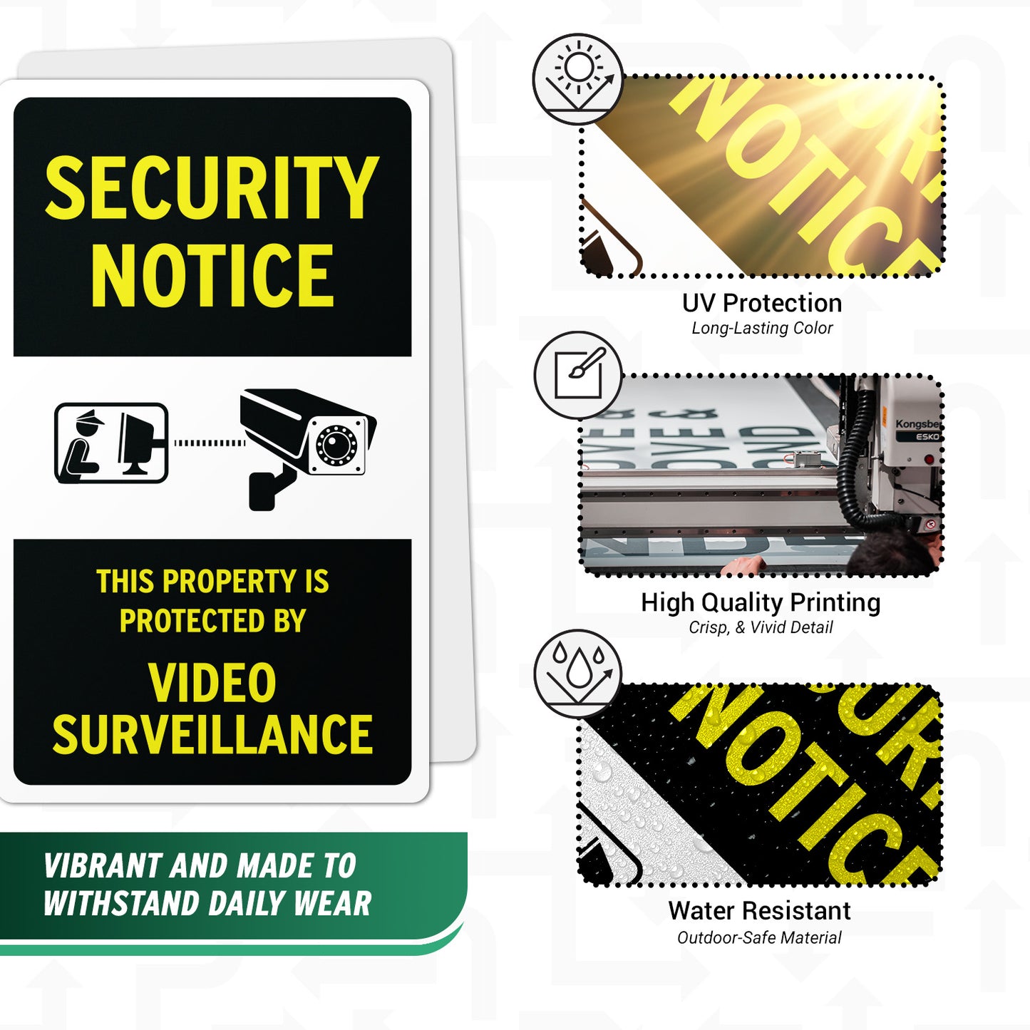 6 x 10in Security Notice Sign: Video Surveillance Sticker