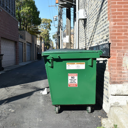 10 x 7in Warning Sticker: No Public Use of Dumpster Waste Bin Label