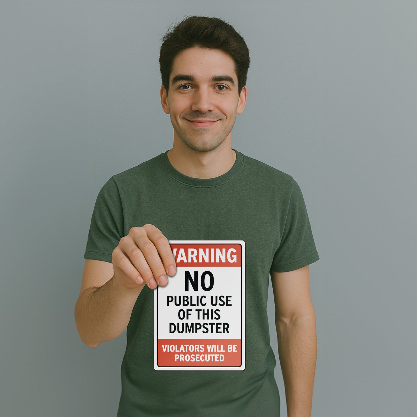 10 x 7in Warning Sticker: No Public Use of Dumpster Waste Bin Label