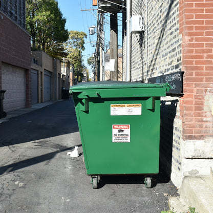 9 x 9in Waste Bin Sticker: No Dumping Label