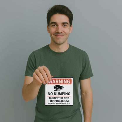 9 x 9in Waste Bin Sticker: No Dumping Label