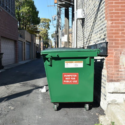 14 x 10in Dumpster Sign: Not For Public Use Vinyl Sticker