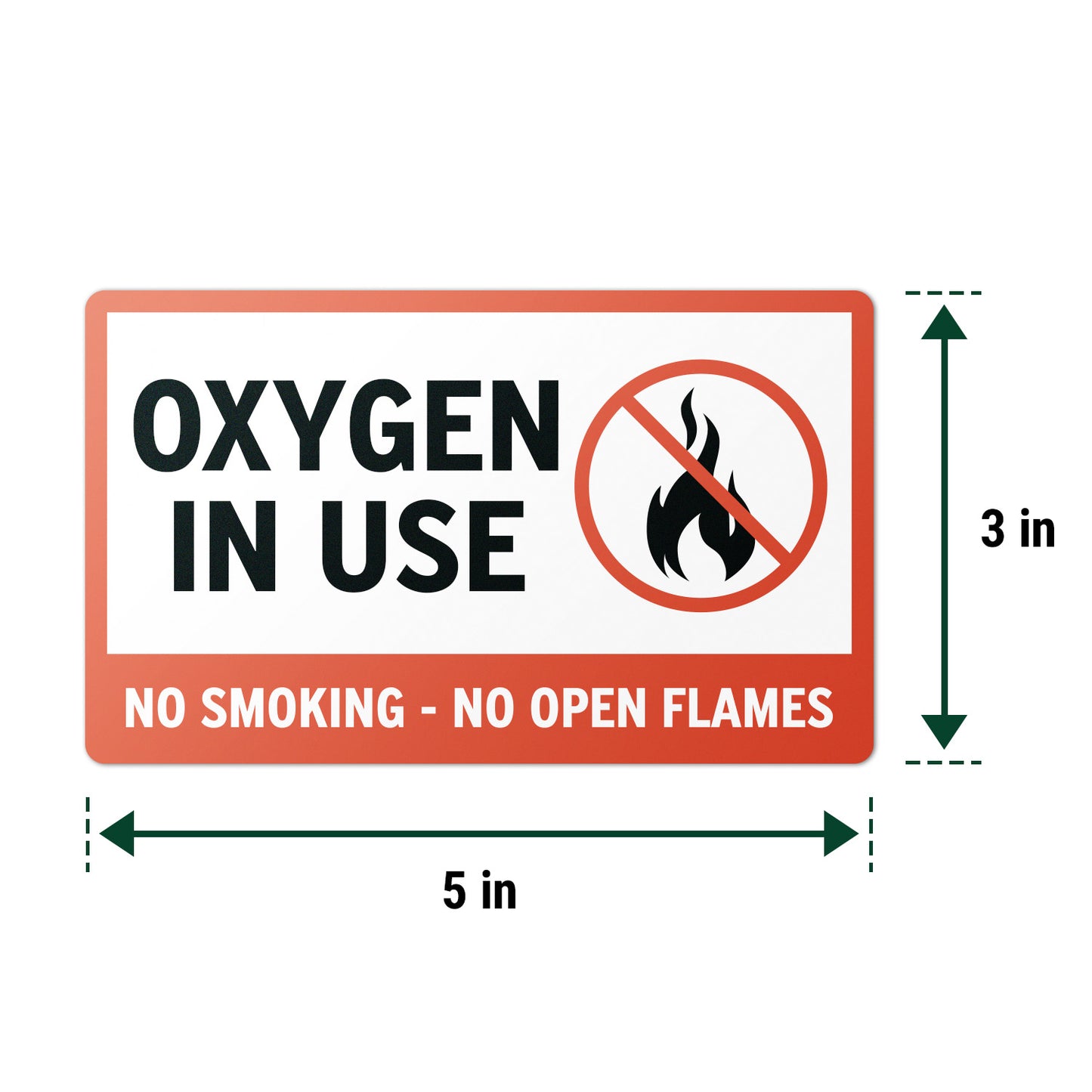 6 x 4in Oxygen In Use Safety Sticker No Smoking Decal