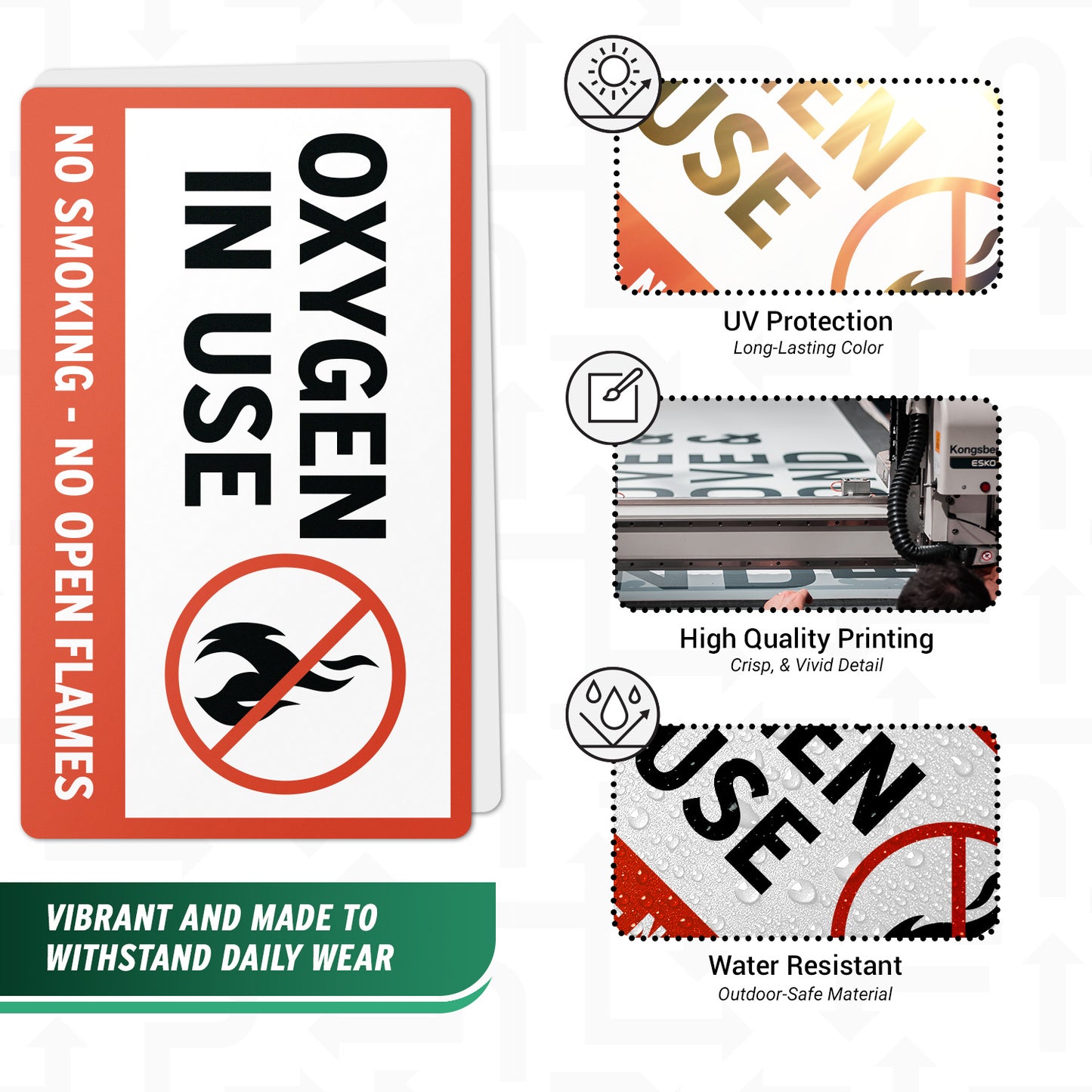 6 x 4in Oxygen In Use Safety Sticker No Smoking Decal